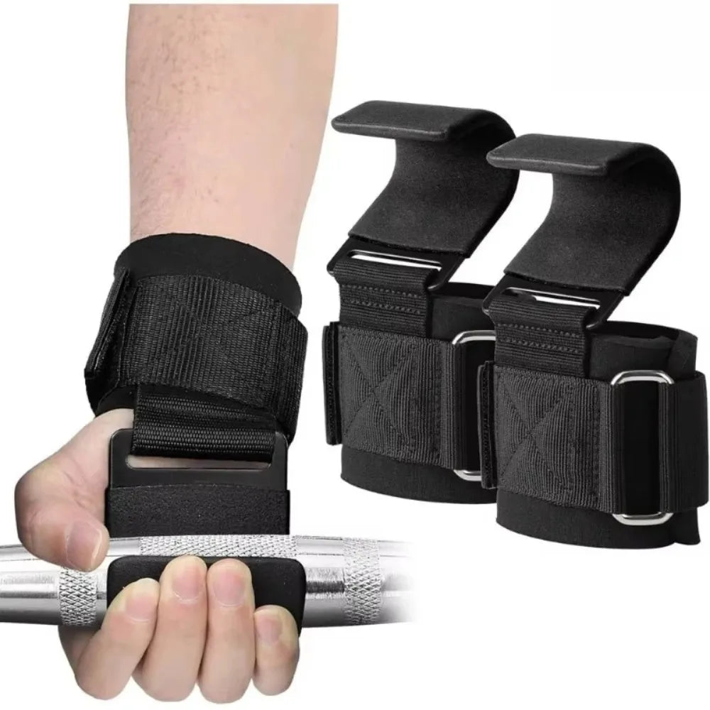 1PC Weight Lifting Hooks Hand-Bar Wrist Straps Gym Fitness Hook Weight Strap Pull-Ups Power Lifting Gloves For Weight Training